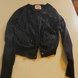 Girl's Black Button Up Sweater